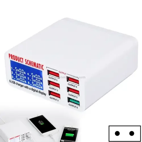 6 Çıkışlı USB Hızlı Akıllı Şarj İstasyonu