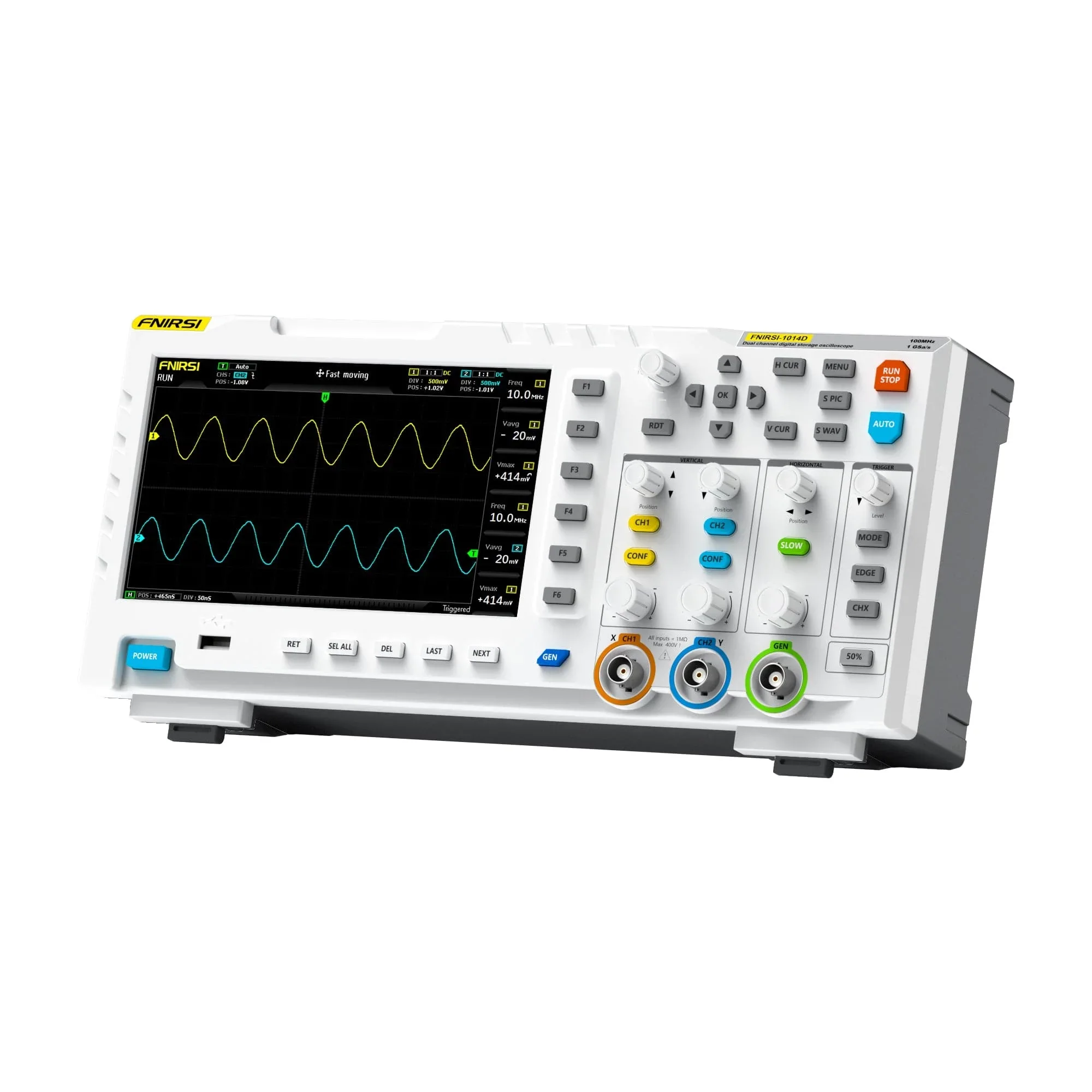 Fnirsi 1014D S Dijital Osiloskop 100MHz 2CH, Sinyal Jeneratörü 10MHz