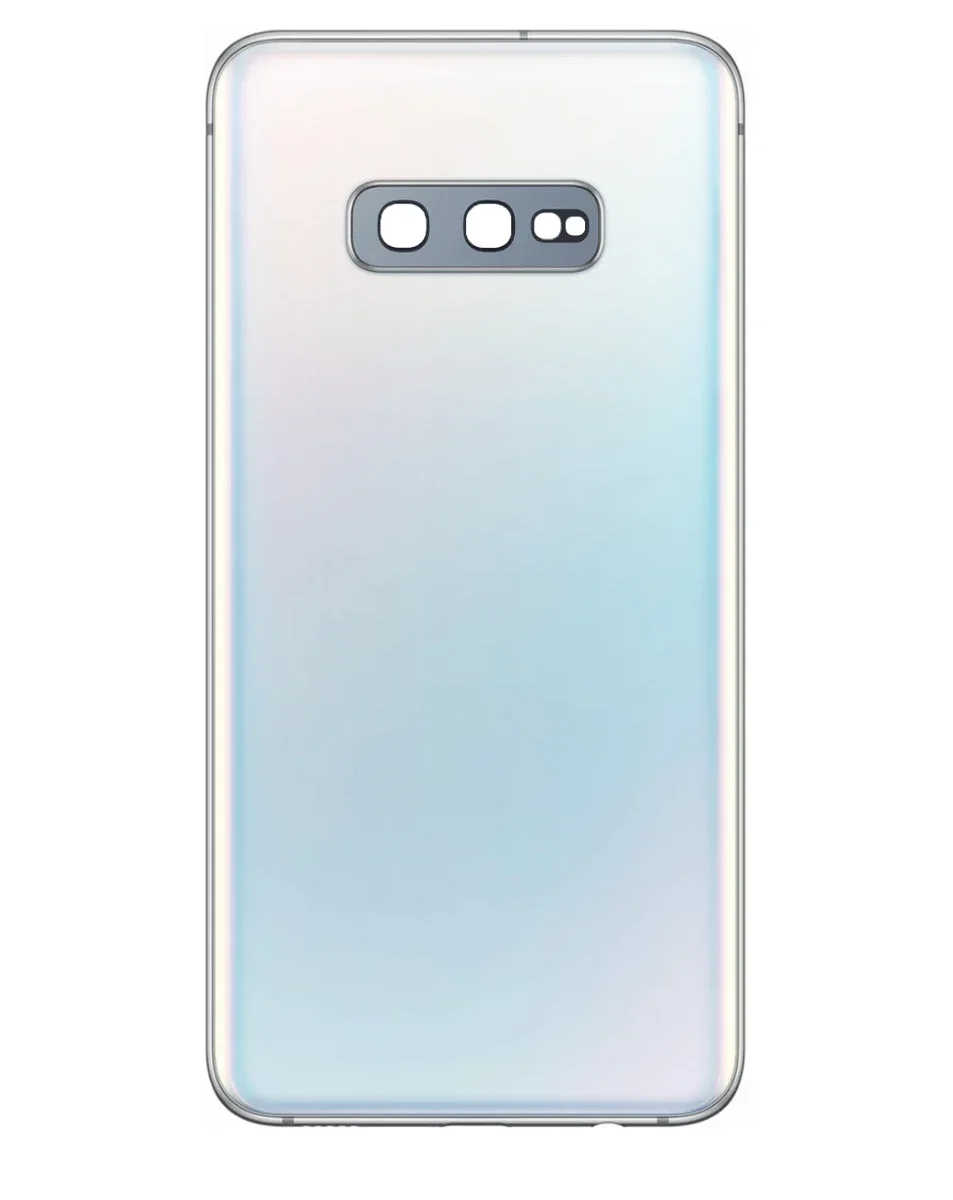 Galaxy S10 Uyumlu E LOGOLU PRISM BEYAZ Kamera Lensli ve Yapışkanlı Arka Kapak