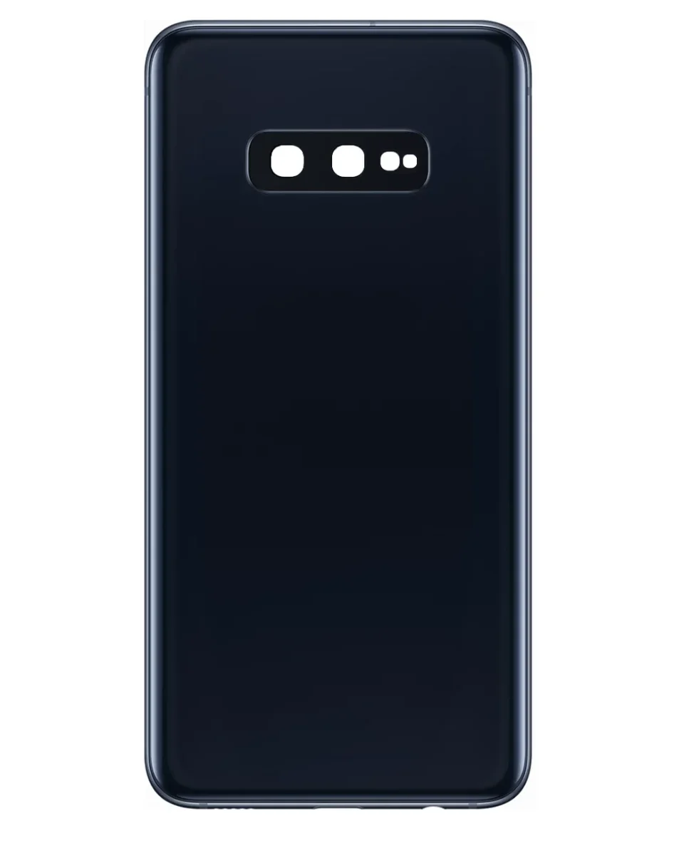 Galaxy S10 Uyumlu E LOGOLU PRISM SİYAH Kamera Lensli ve Yapışkanlı Arka Kapak