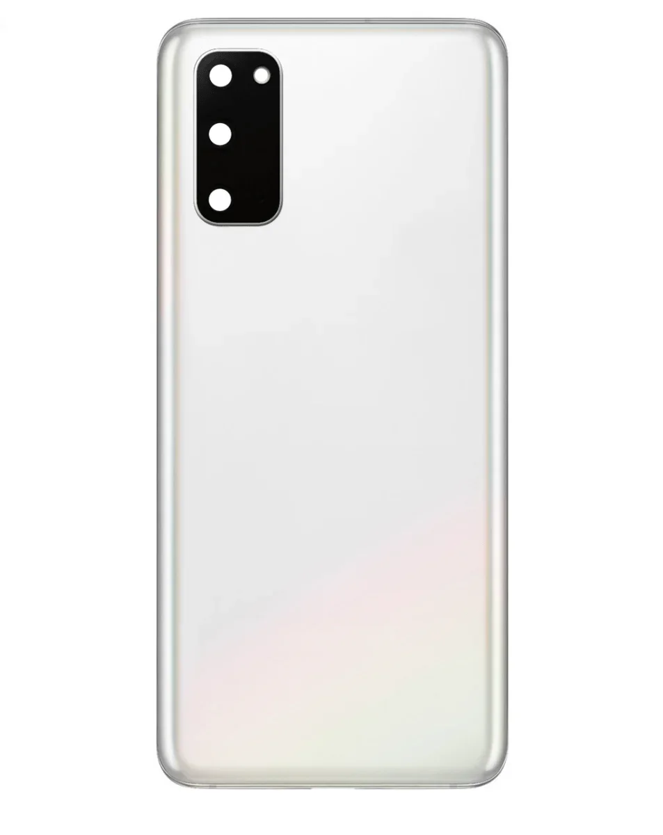 Galaxy S20 Uyumlu LOGOLU CLOUD BEYAZ Kamera Lensli ve Yapışkanlı Arka Kapak