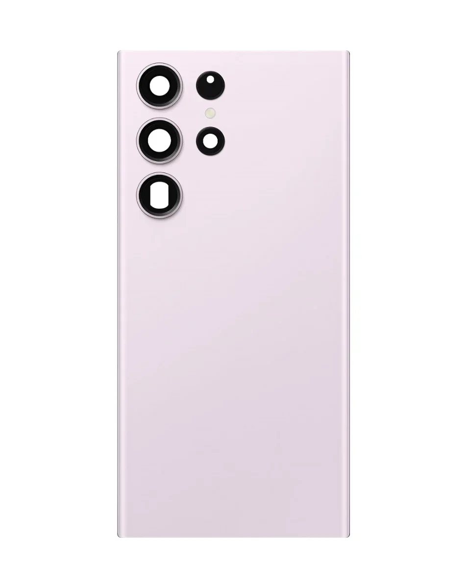 Galaxy S23 Ultra Uyumlu LOGOLU LAVENDER Kamera Lensli ve Yapışkanlı Arka Kapak