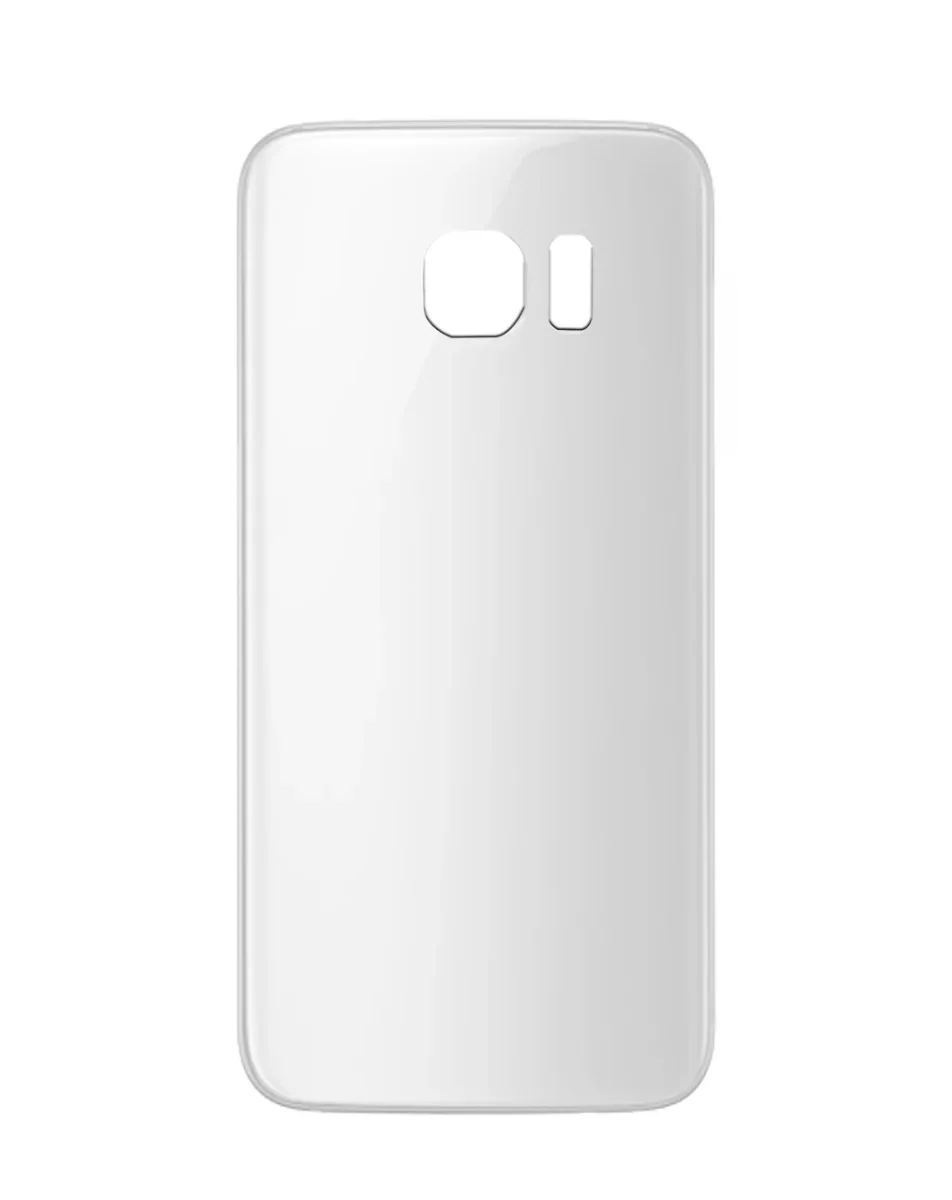 Galaxy S7 Uyumlu BEYAZ LOGOLU Kamera Lensli ve Yapışkanlı Arka Kapak