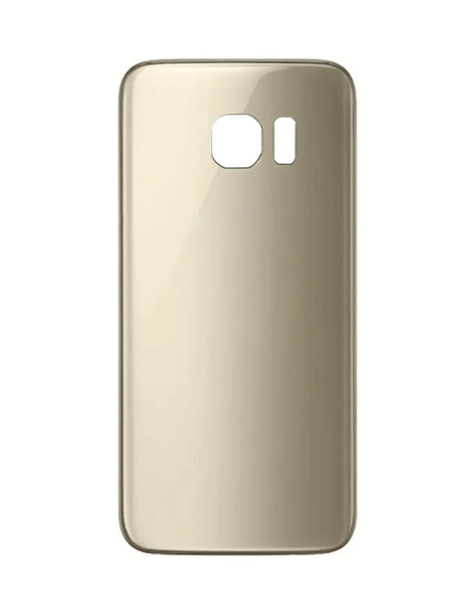 Galaxy S7 Uyumlu LOGOLU ALTIN Kamera Lensli ve Yapışkanlı Arka Kapak