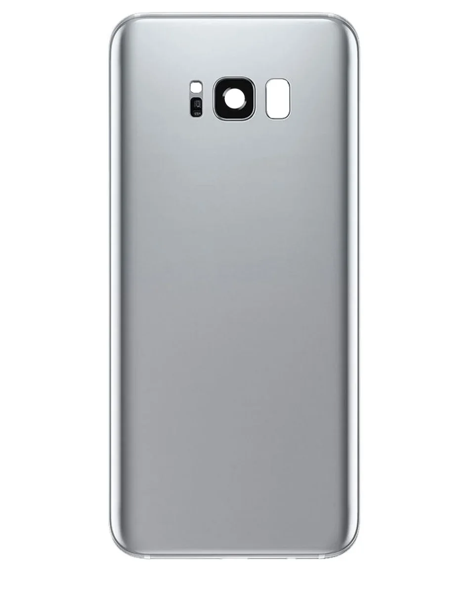 Galaxy S8+ Uyumlu LOGOLU ARCTIC GÜMÜŞ Kamera Lensli ve Yapışkanlı Arka Kapak