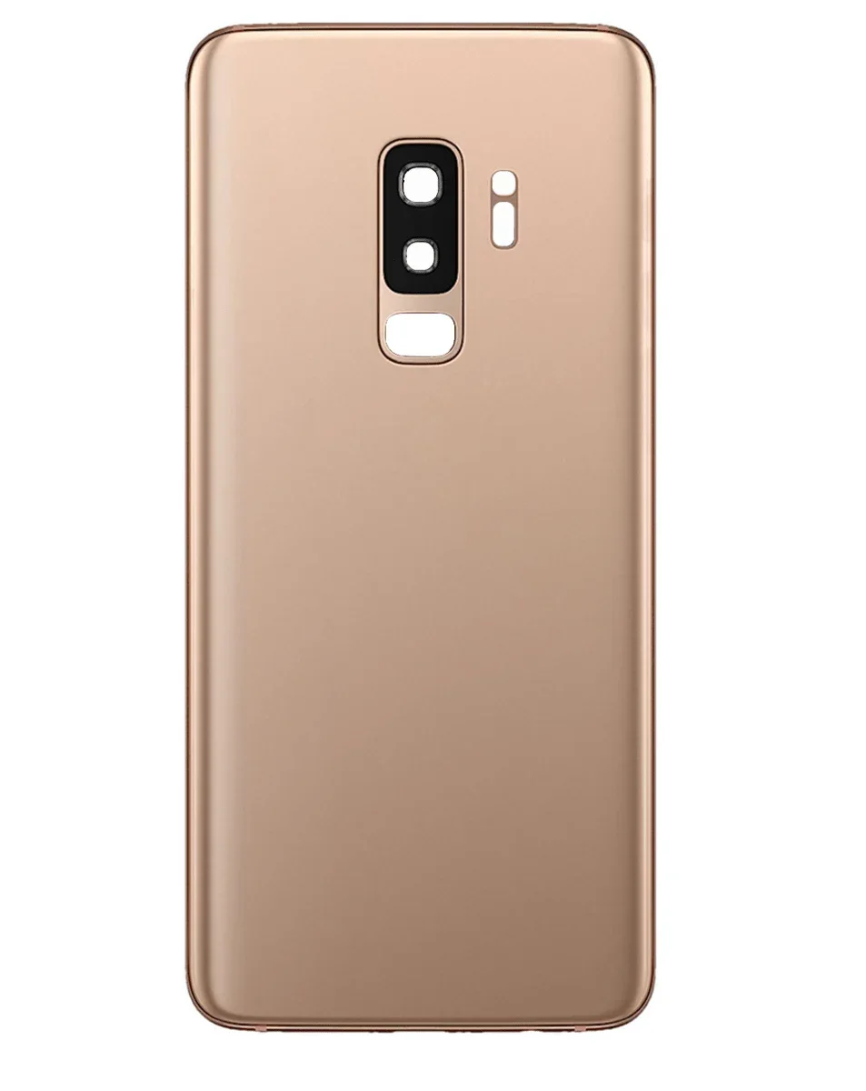 Galaxy S9+ Uyumlu LOGOLU SUNRISE ALTIN Kamera Lensli ve Yapışkanlı Arka Kapak