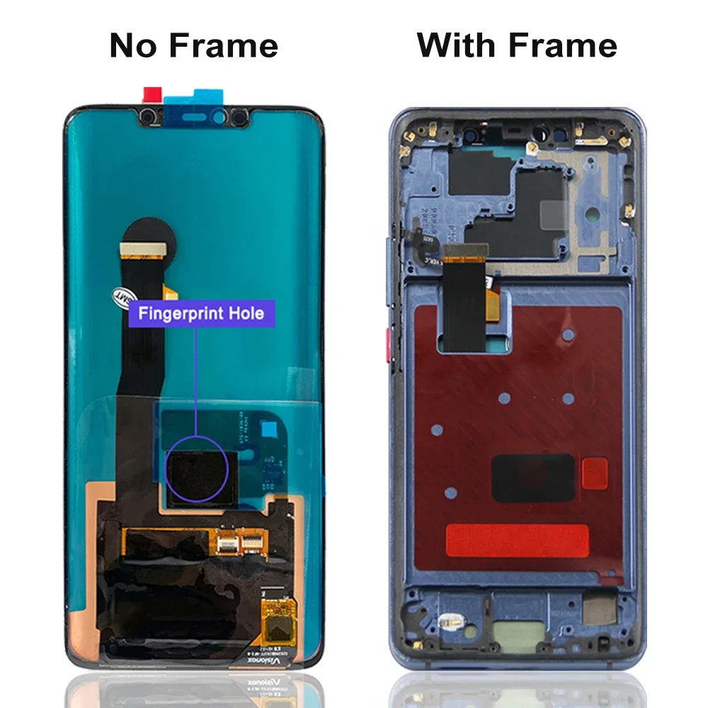 Huawei Mate 20 Pro Çıtalı Ekran Dokunmatik Mavi SOFT OLED Kalite Ekran