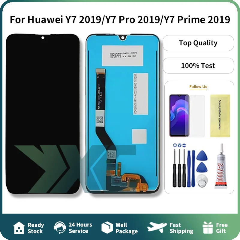 Huawei Y7 Pro 2019 Ekran Dokunmatik Orijinal Çıtasız Ürün (Çerçevesiz)