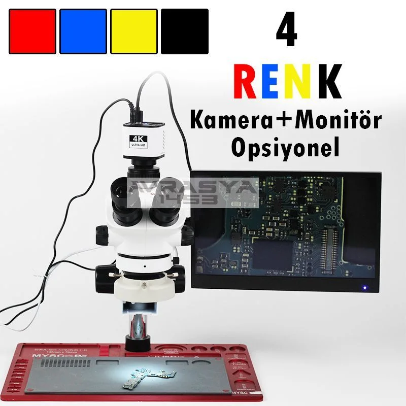 Mikroskop Zs 7050P Kamera Yuvalı Kırmızı Tablo Set