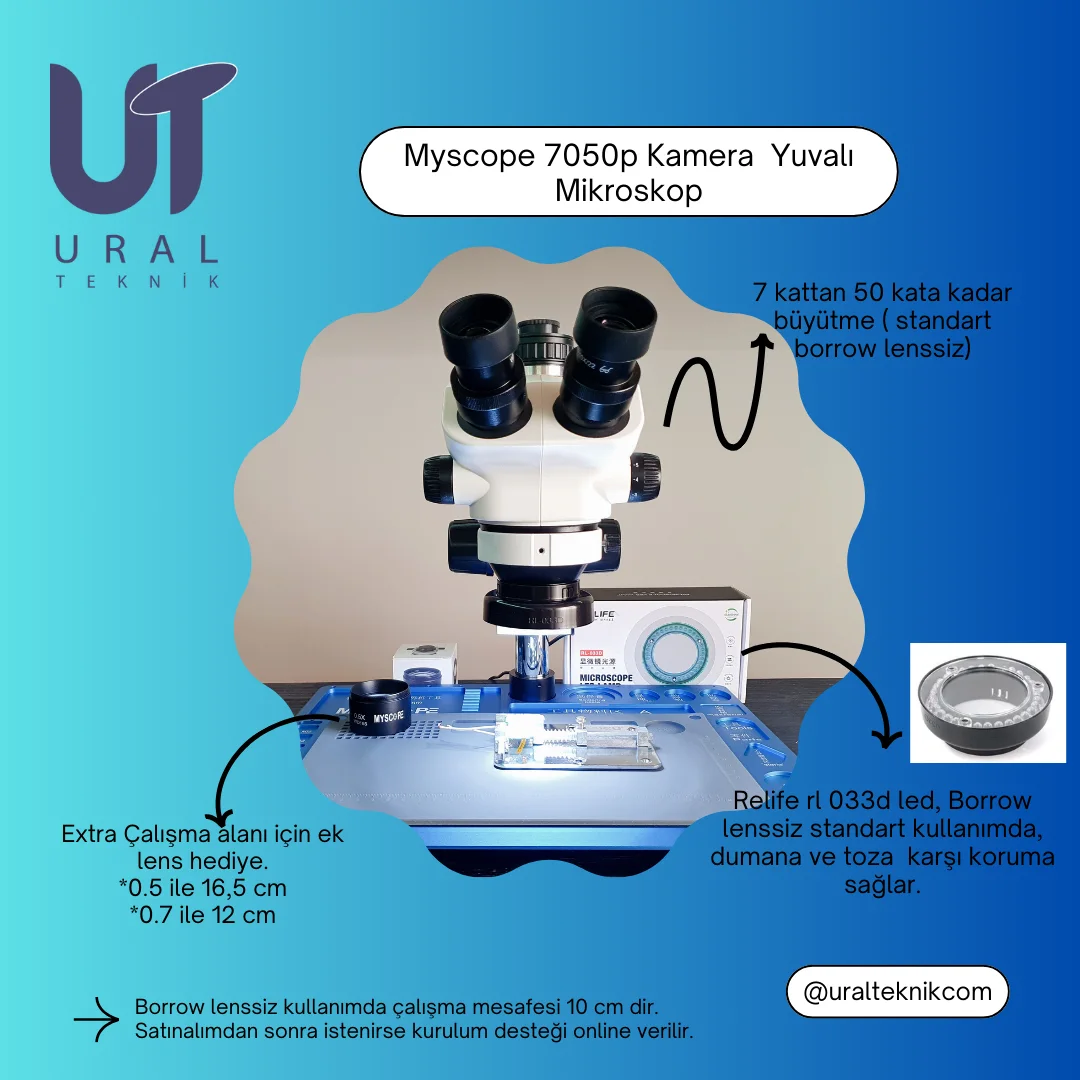 Mikroskop Zs 7050P Kamera Yuvalı Kırmızı Tablo Set
