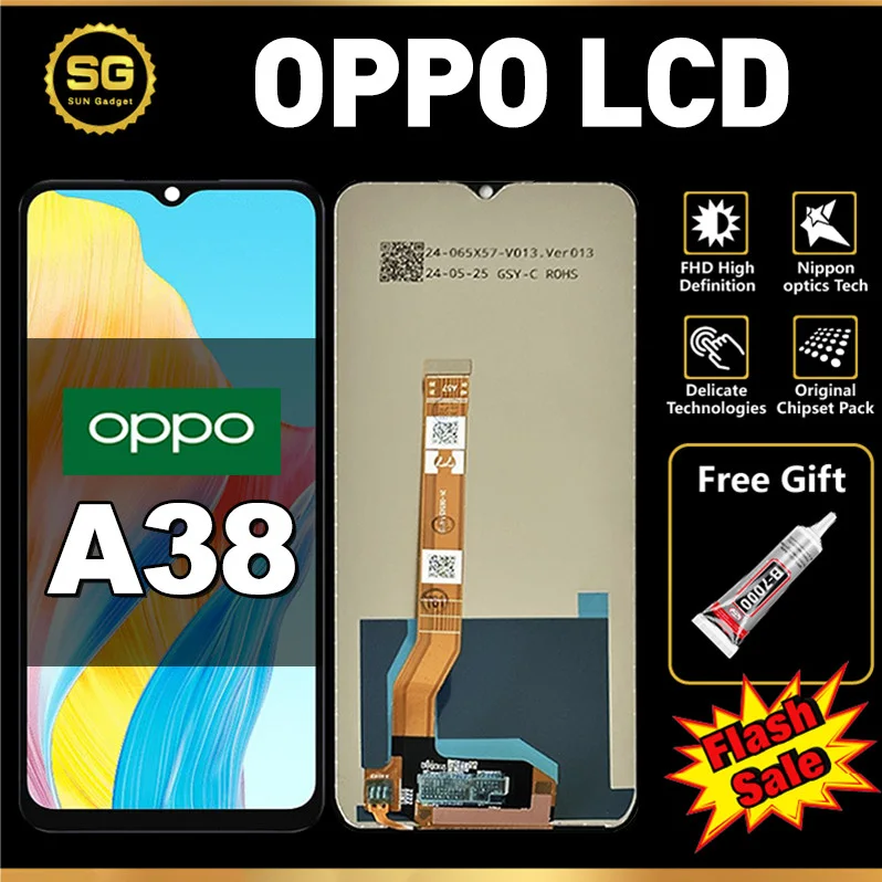Oppo A38 Çıtalı Ekran Dokunmatik Siyah Orijinal