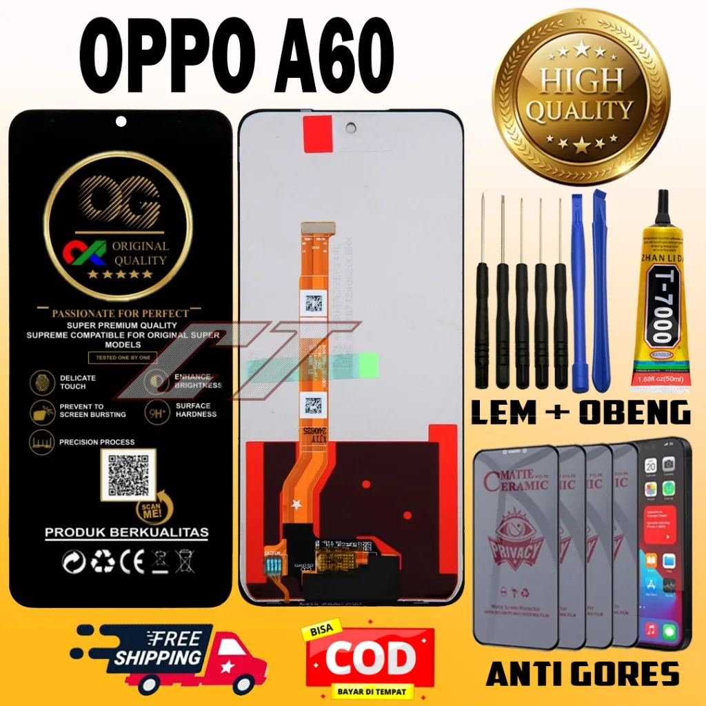 Oppo A60 Çıtalı Ekran Dokunmatik Siyah Orijinal