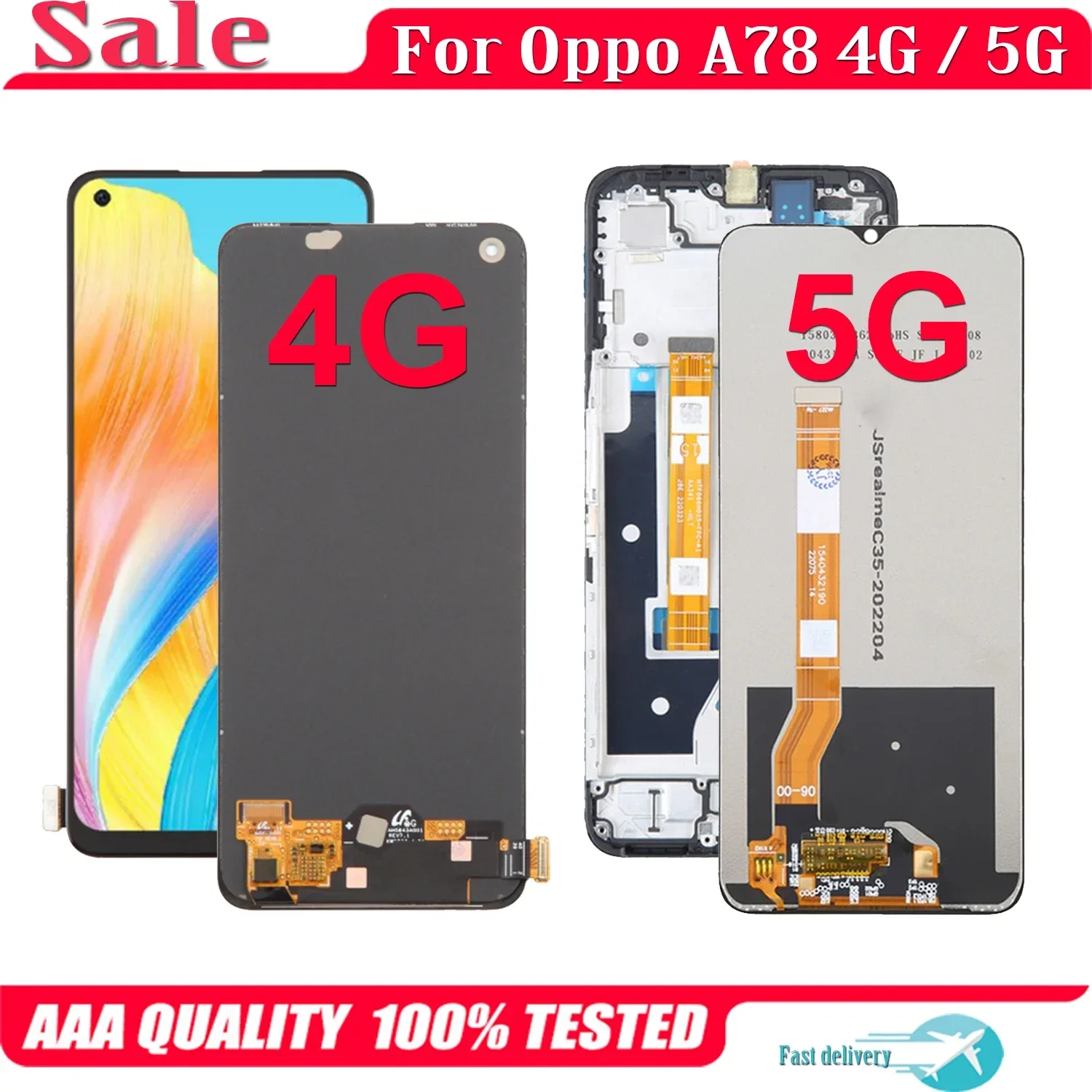 Oppo A78 4G Ekran Dokunmatik A Plus Kalite Ürün/INCELL Çıtasız (Çerçevesiz)