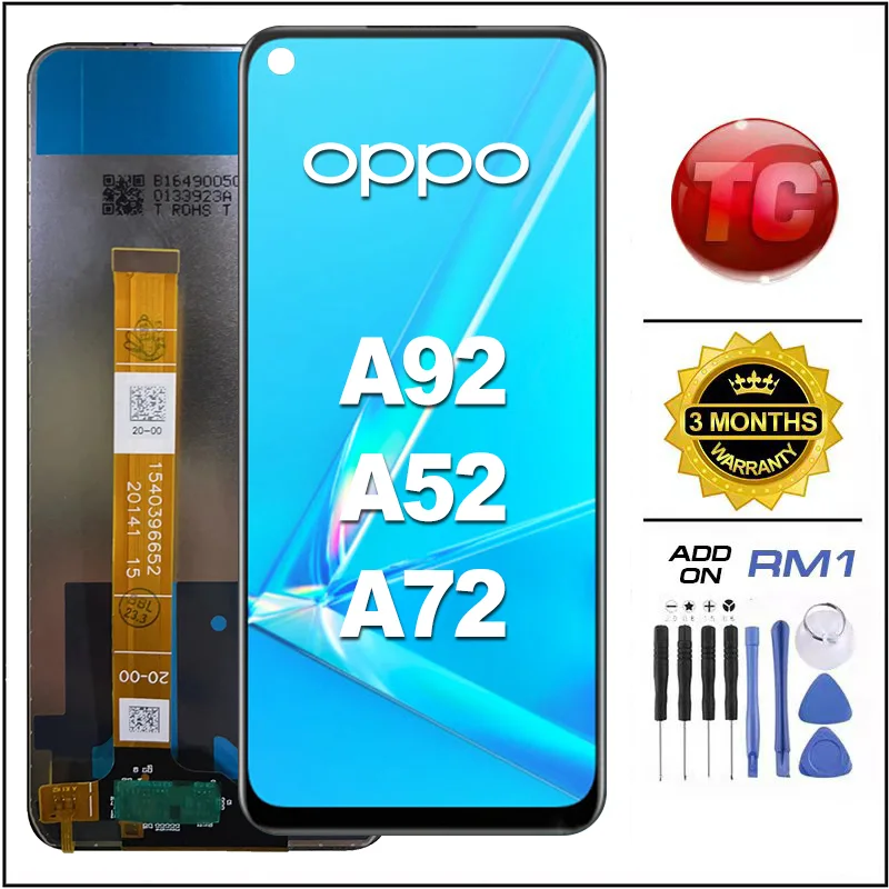 Oppo A92 2020 Ekran Dokunmatik Orijinal Çıtasız Ürün (Çerçevesiz)