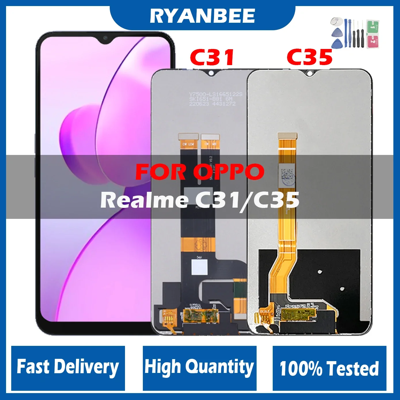 Oppo C35 Ekran Dokunmatik Orijinal Çıtasız Ürün (Çerçevesiz)