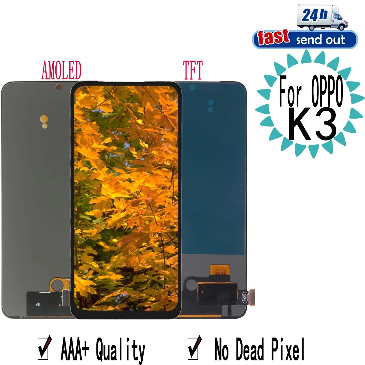 Oppo K3 Ekran Dokunmatik A Plus Kalite Ürün/INCELL Çıtasız (Çerçevesiz)