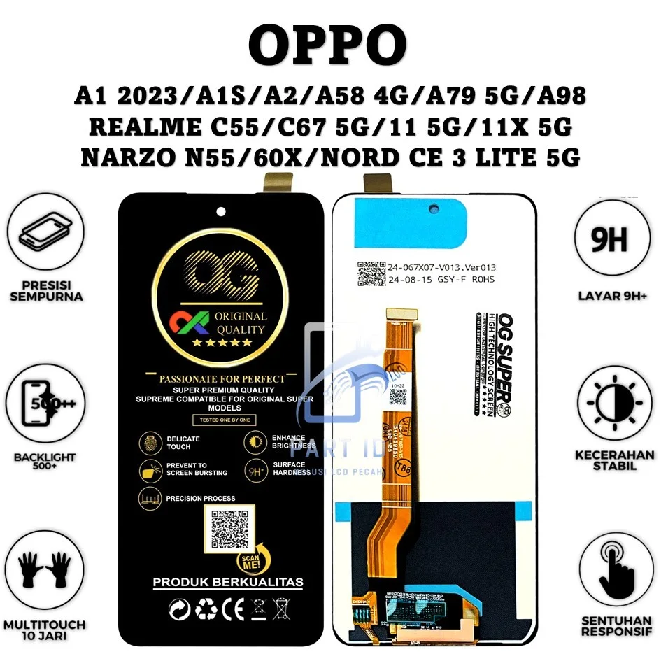 Oppo Narzo 60 5G Ekran Dokunmatik A Plus Kalite Ürün/INCELL Çıtasız (Çerçevesiz)