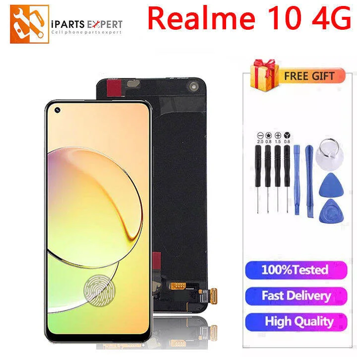 Oppo Realme 10 4G Ekran Dokunmatik A Plus Kalite Ürün/INCELL Çıtasız (Çerçevesiz)