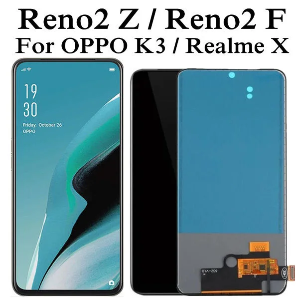 Oppo Realme X Ekran Dokunmatik A Plus Kalite Ürün/iNCELL Çıtasız (Çerçevesiz)