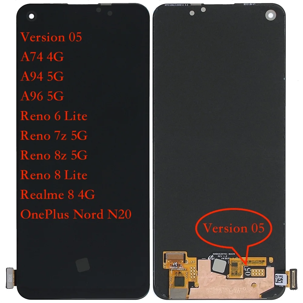 Oppo Reno 7Z 5G Ekran Dokunmatik OLED 05VER Çıtasız (Çerçevesiz)