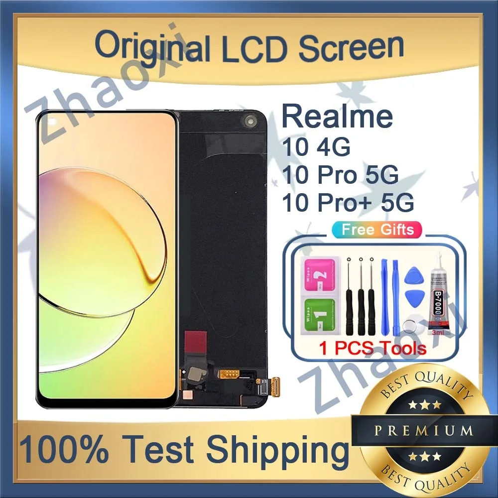 Realme 10 Pro 5G Çıtalı Ekran Dokunmatik Gold Orijinal