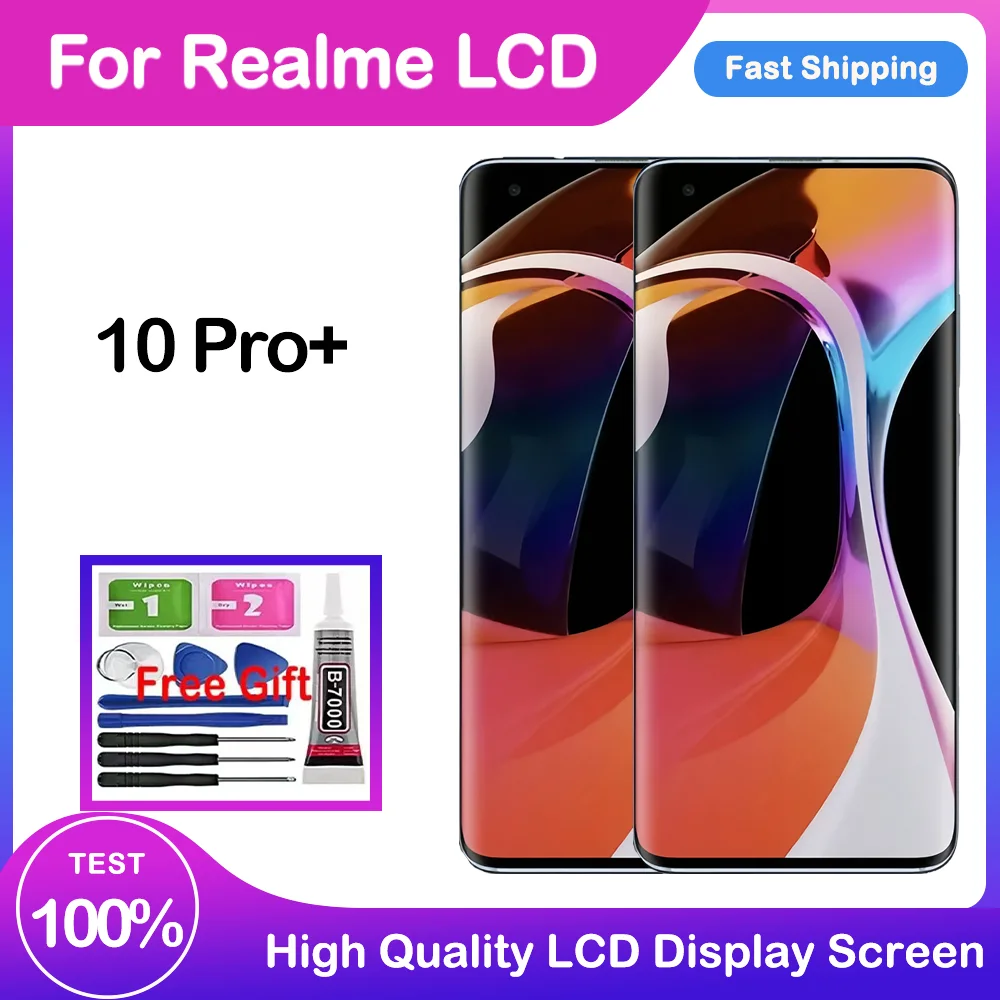 Realme 10 Pro 5G Çıtalı Ekran Dokunmatik Mavi Orijinal