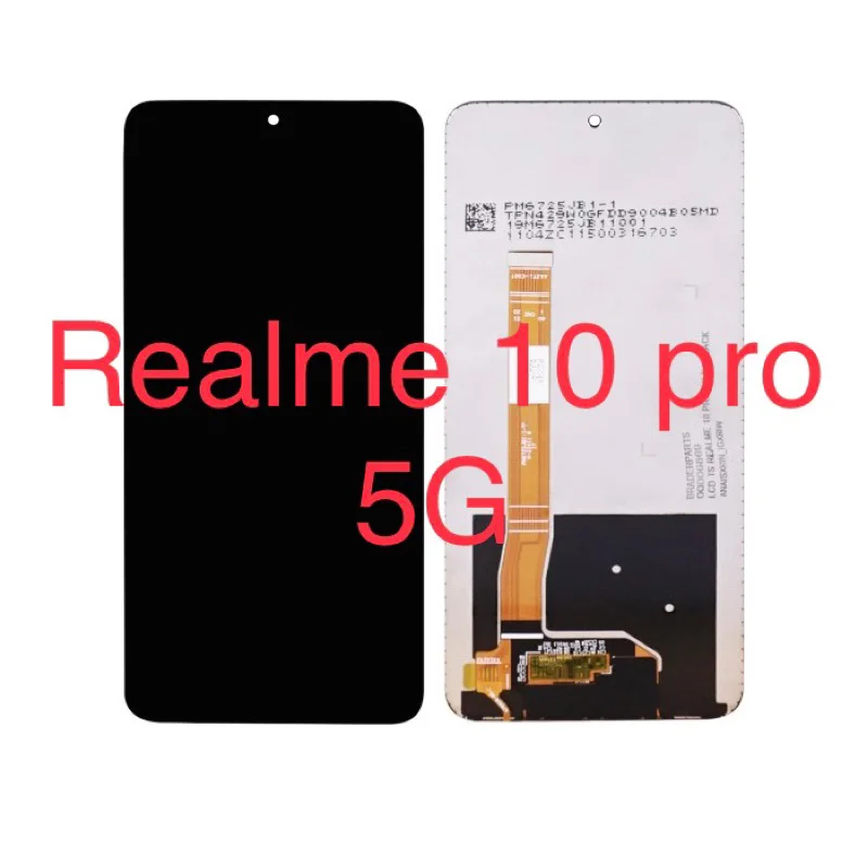 Realme 10 Pro 5G Çıtalı Ekran Dokunmatik Siyah Orijinal