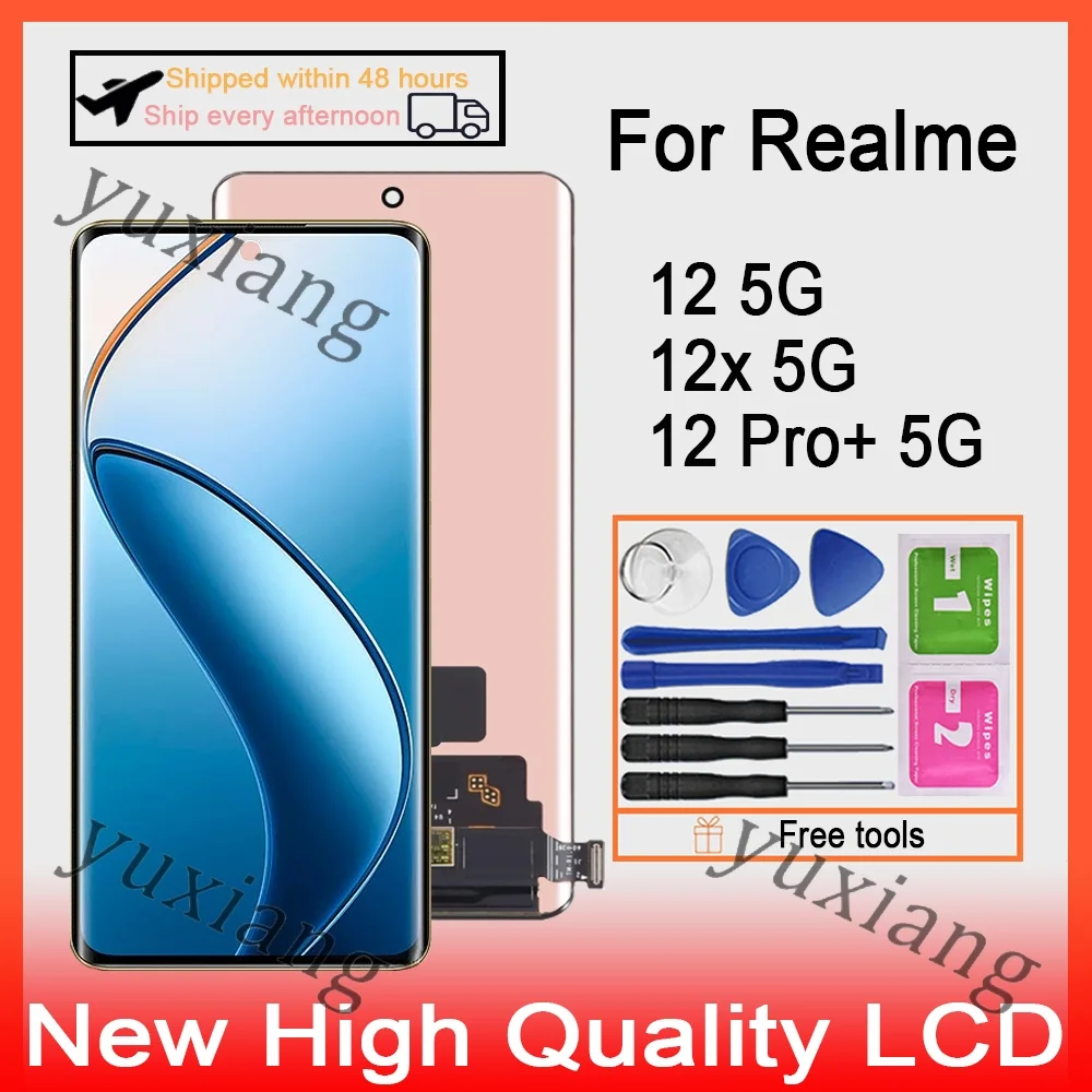 Realme 12 5G Çıtalı Ekran Dokunmatik Siyah Orijinal