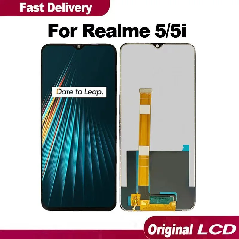 Realme 5i Çıtalı Ekran Dokunmatik Siyah Orijinal