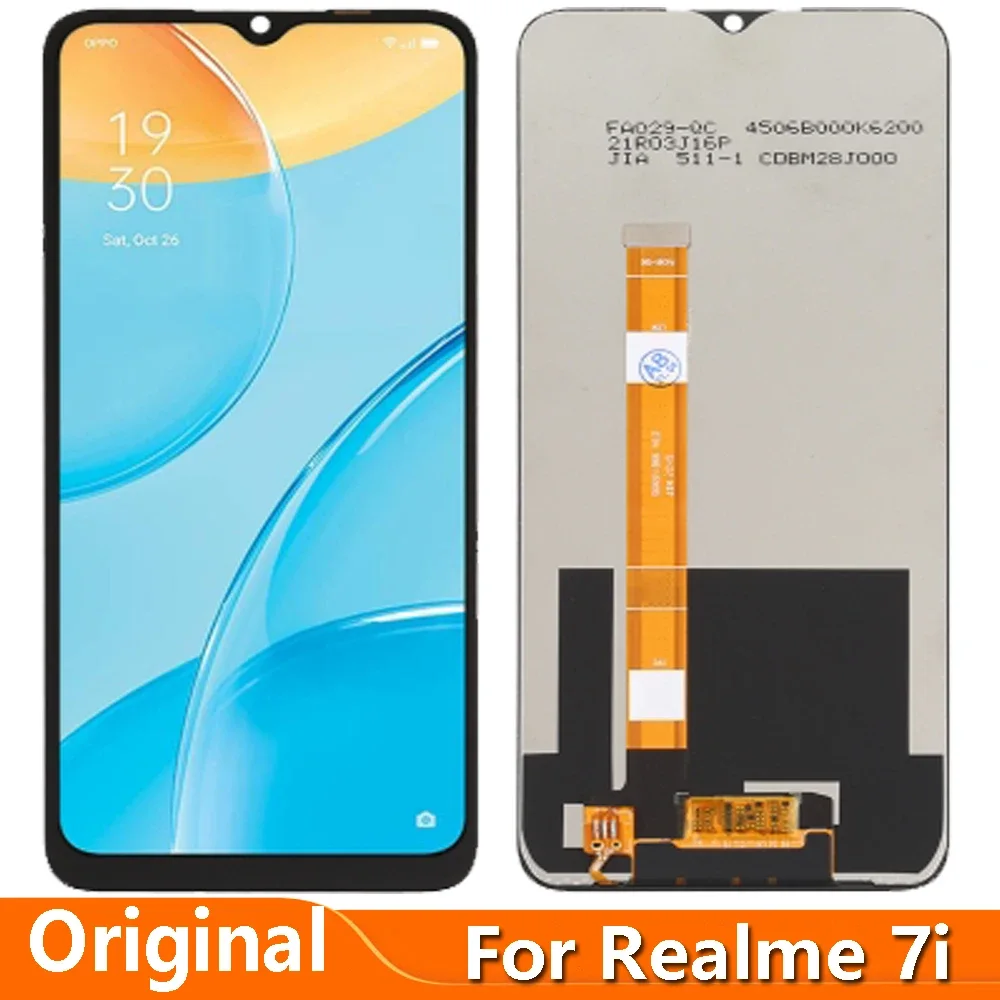 Realme 7İ Çıtalı Ekran Dokunmatik Siyah Orijinal