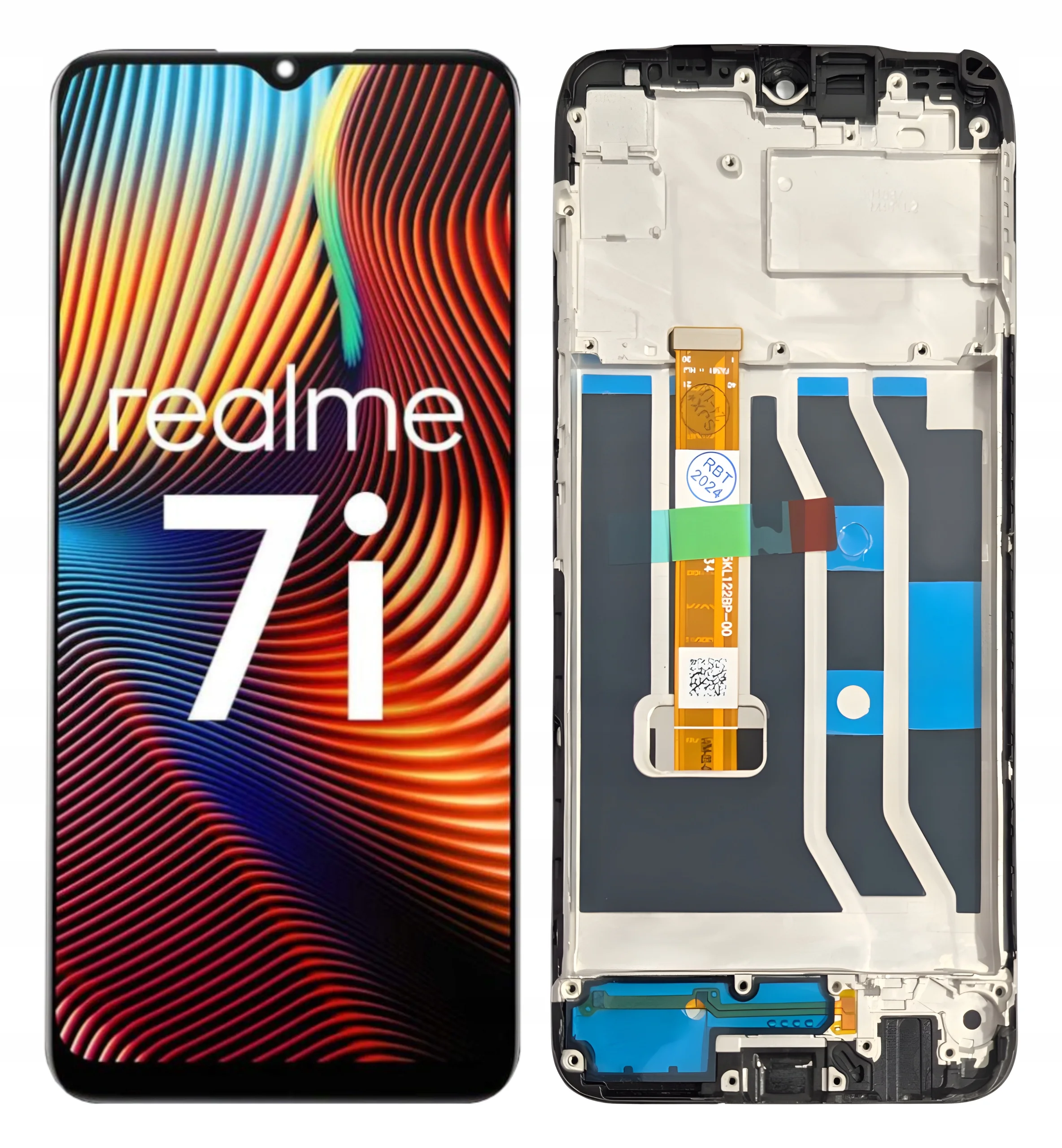 Realme 7İ Çıtalı Ekran Dokunmatik Siyah Orijinal