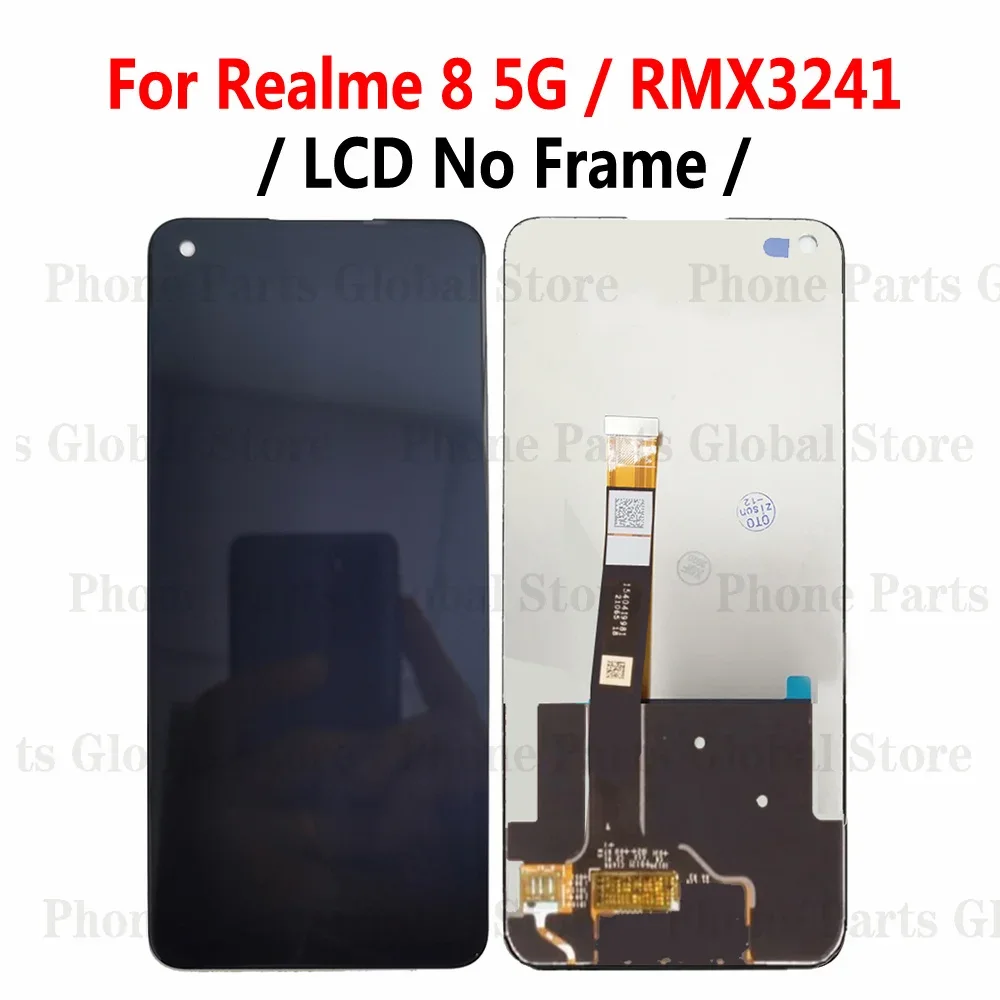 Realme 8 4G Çıtalı Ekran Dokunmatik Siyah OLED