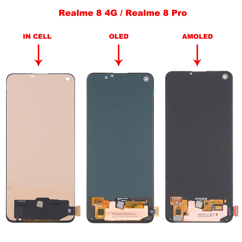 Realme 8-5g Ekran Dokunmatik Orijinal Çıtasız Ürün (Çerçevesiz)