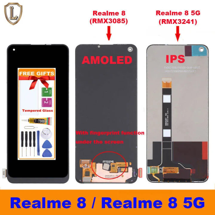 Realme 8 5G Ekran Dokunmatik Orijinal Çıtasız Ürün (Çerçevesiz)