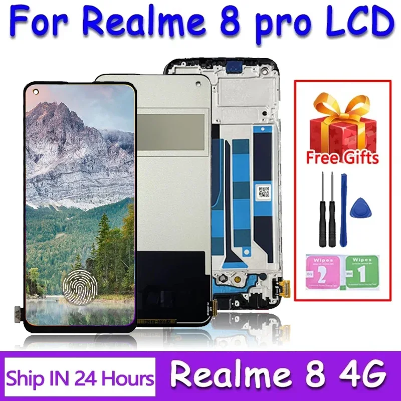 Realme 8 Pro 4G Çıtalı Ekran Dokunmatik Siyah OLED