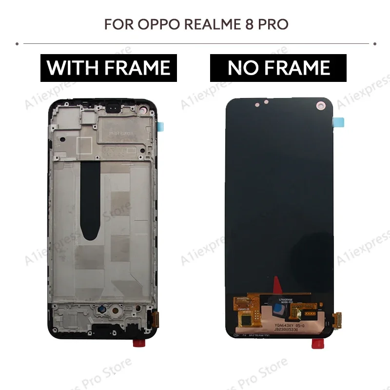 Realme 8 Pro 4G Çıtalı Ekran Dokunmatik Siyah OLED