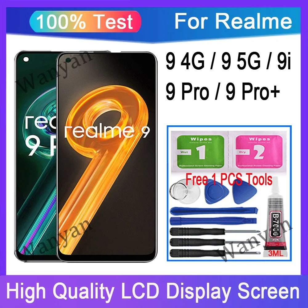 Realme 9 4G Çıtalı Ekran Dokunmatik Siyah OLED