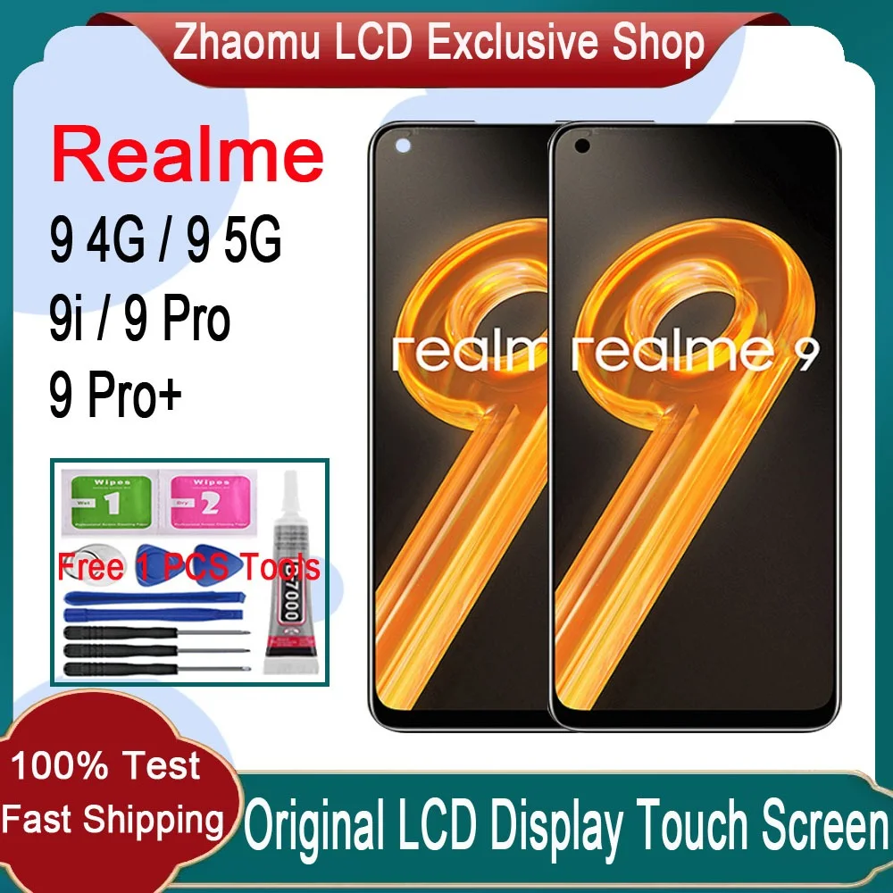 Realme 9 4G Çıtalı Ekran Dokunmatik Siyah OLED