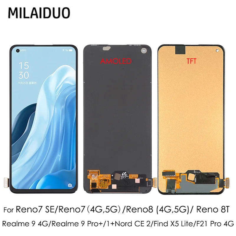 Realme 9 4G Çıtalı Ekran Dokunmatik Siyah OLED