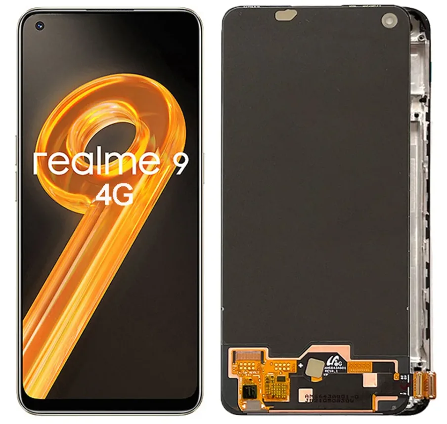 Realme 9 4G Çıtalı Ekran Dokunmatik Siyah OLED