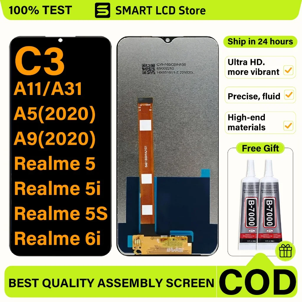Realme A11 Ekran Dokunmatik Orijinal Çıtasız Ürün (Çerçevesiz)