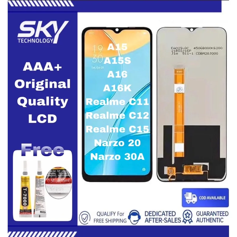 Realme A15s Ekran Dokunmatik Orijinal Çıtasız Ürün (Çerçevesiz)