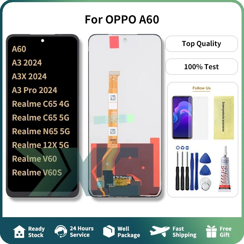 Realme A40 Ekran Dokunmatik Orijinal Çıtasız Ürün (Çerçevesiz)