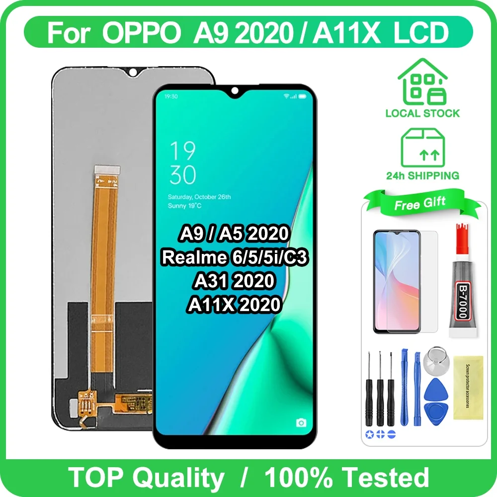 Realme A5 2020 Ekran Dokunmatik Orijinal Çıtasız Ürün (Çerçevesiz)