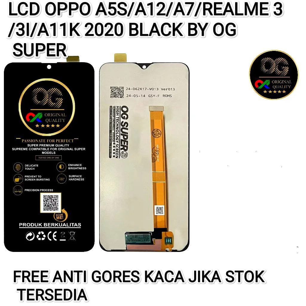 Realme A5s Çıtalı Ekran Dokunmatik Siyah Orijinal