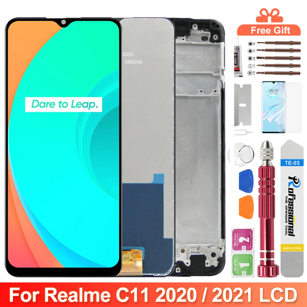 Realme C11 Ekran Dokunmatik Orijinal Çıtasız Ürün (Çerçevesiz)