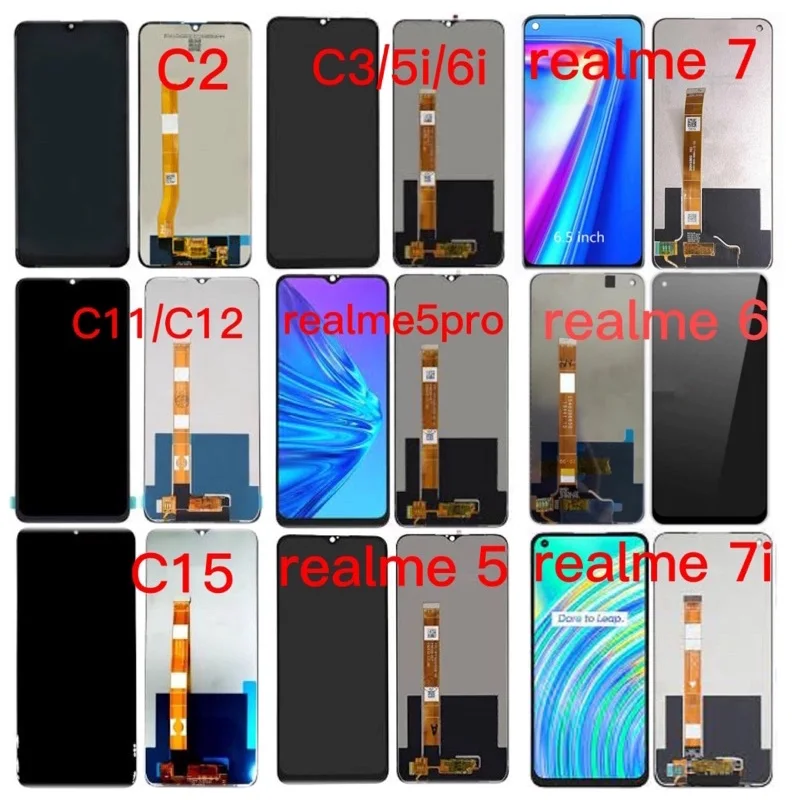 Realme C12 Ekran Dokunmatik Orijinal Çıtasız Ürün (Çerçevesiz)