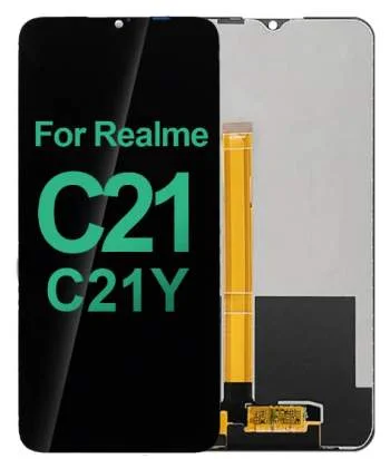 Realme C21 Çıtalı Ekran Dokunmatik Siyah Orijinal
