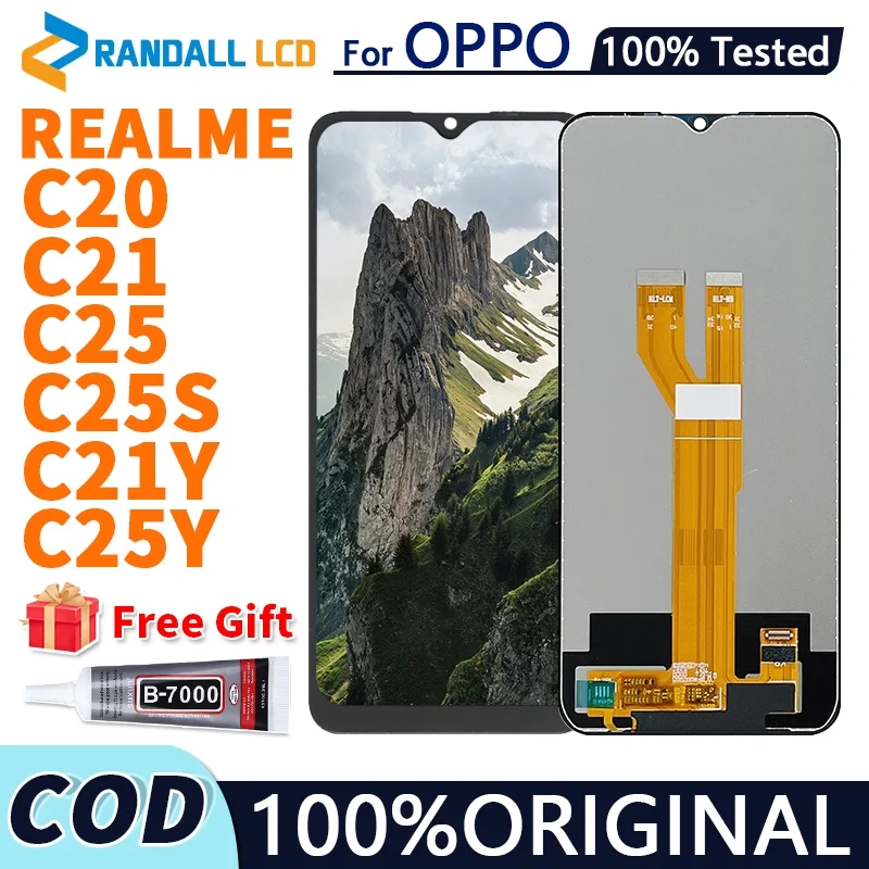 Realme C21 Ekran Dokunmatik Orijinal Çıtasız Ürün (Çerçevesiz)