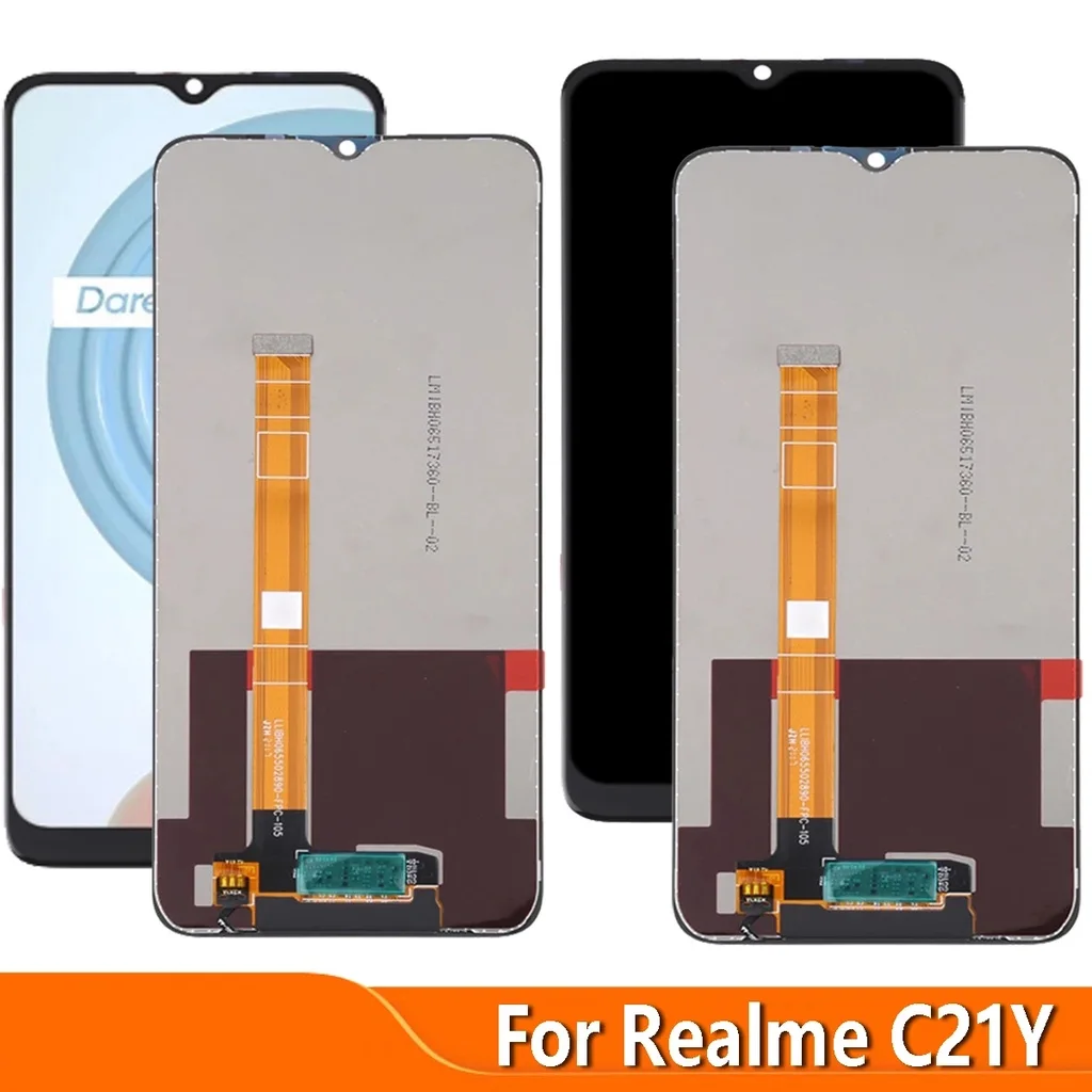 Realme C21y Çıtalı Ekran Dokunmatik Siyah Orijinal